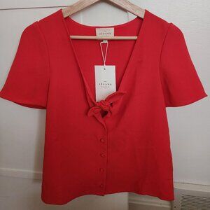 NEW WITH TAGS red SEZANE blouse SÉZANE Eloine top